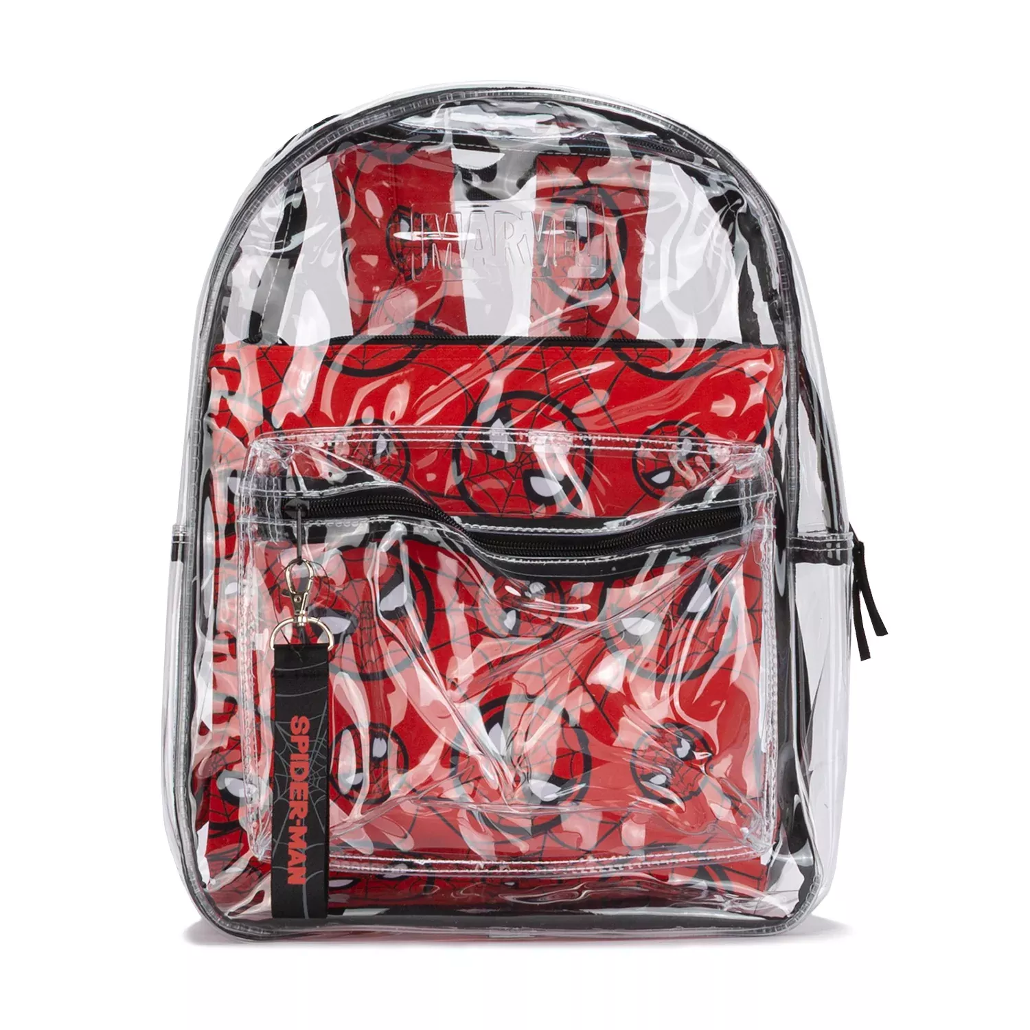 2 PC Clear Spiderman Backpack Pouch Set