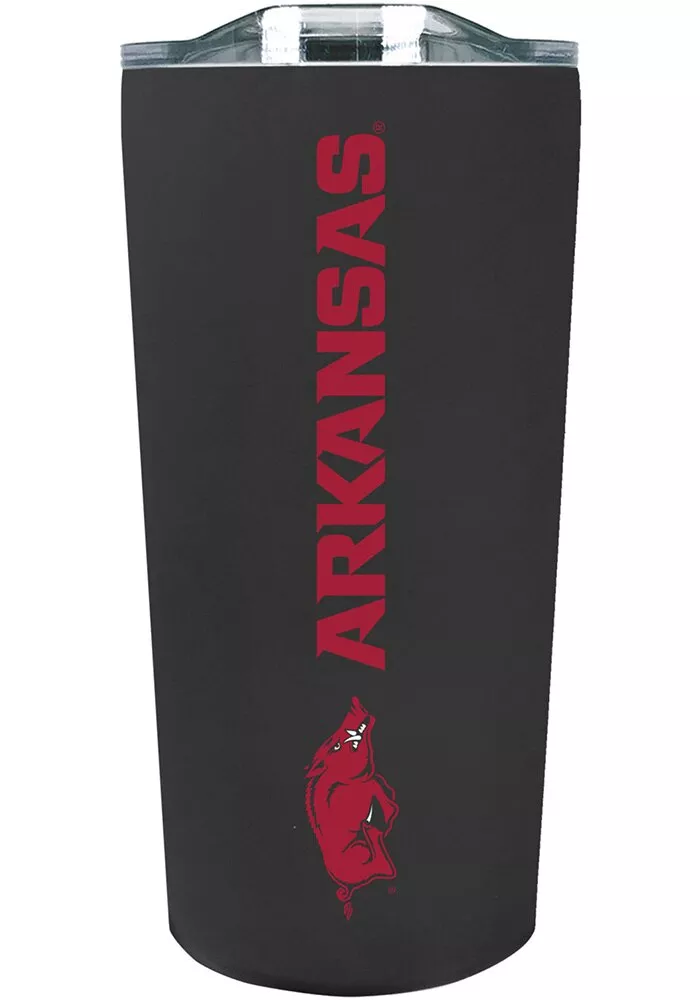 Arkansas Razorbacks Team Logo 18oz Soft Touch Stainless Steel Tumbler - Black