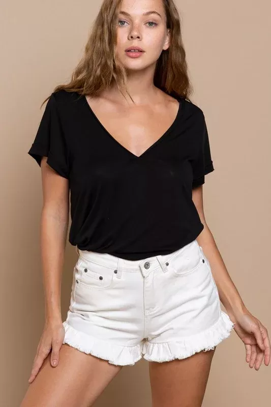 Basic Rose Petal Knit Top