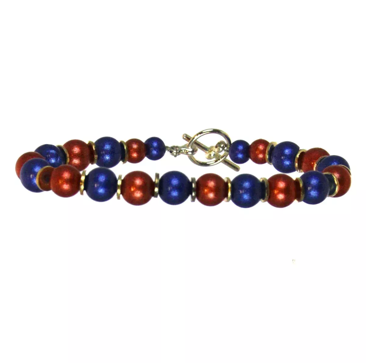 Bracelet Beaded Blue/Orange