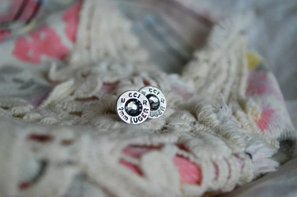 Bullet Earrings with a Swarovski Crystal