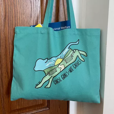 "Chase Goals, Not Calves" Cotton Market Tote