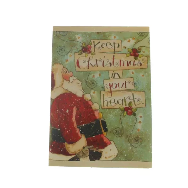 Christmas Cards,Santa "Keep Christmas in your heart", Box of 10