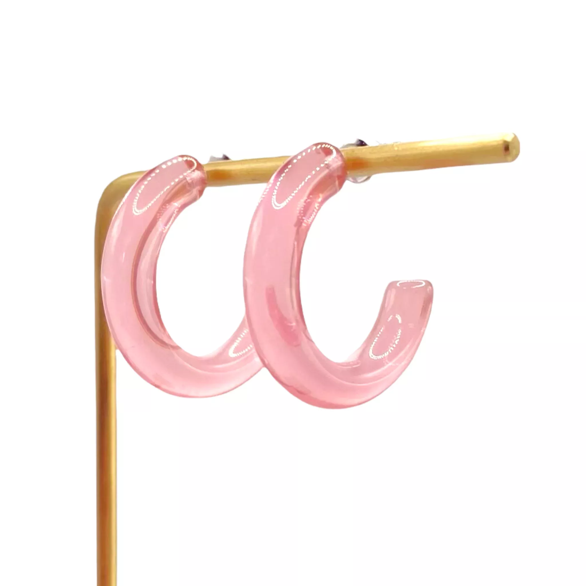 Clear Lucite Hoop Earrings