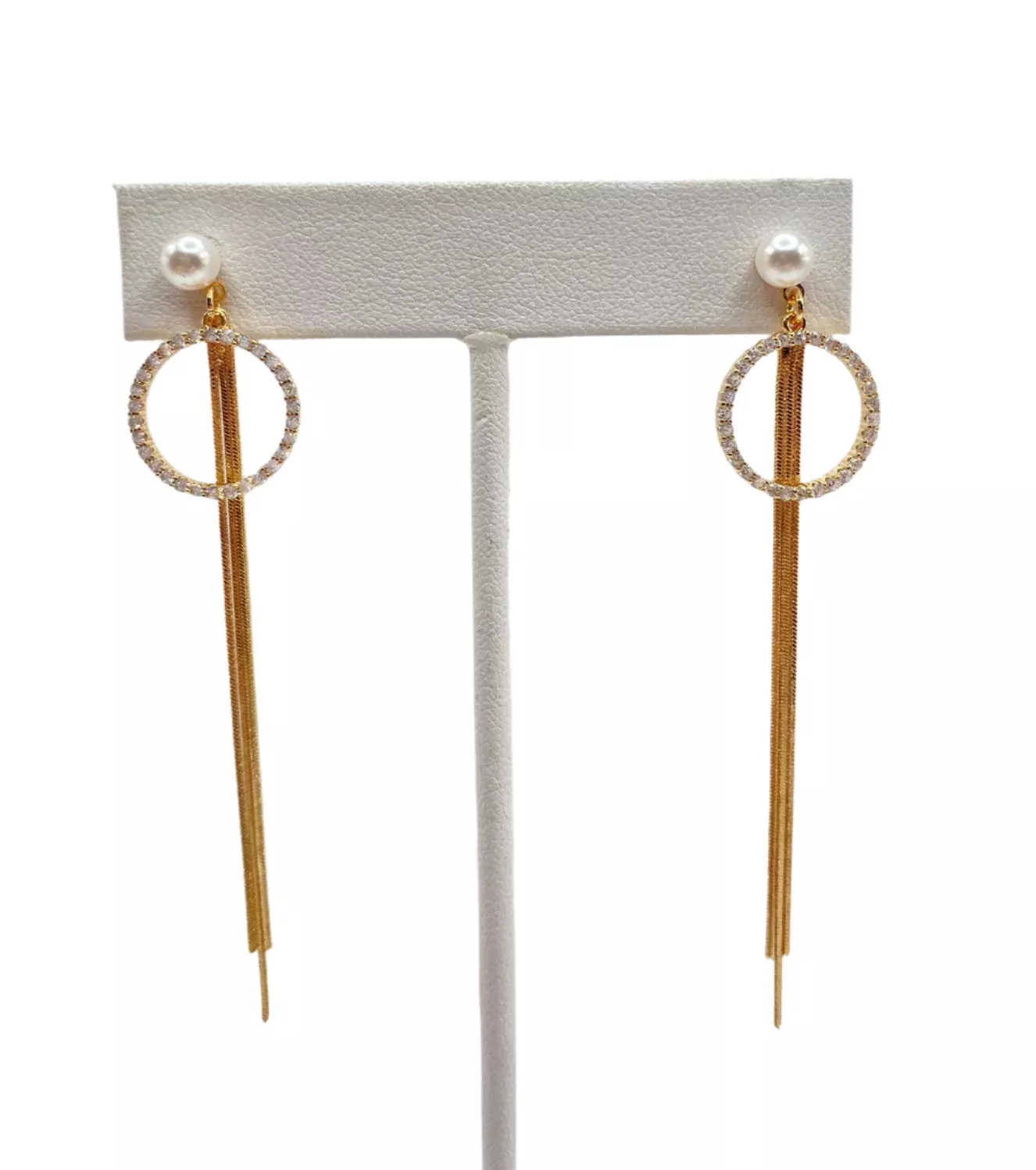 CZ Circle Dangle Earrings