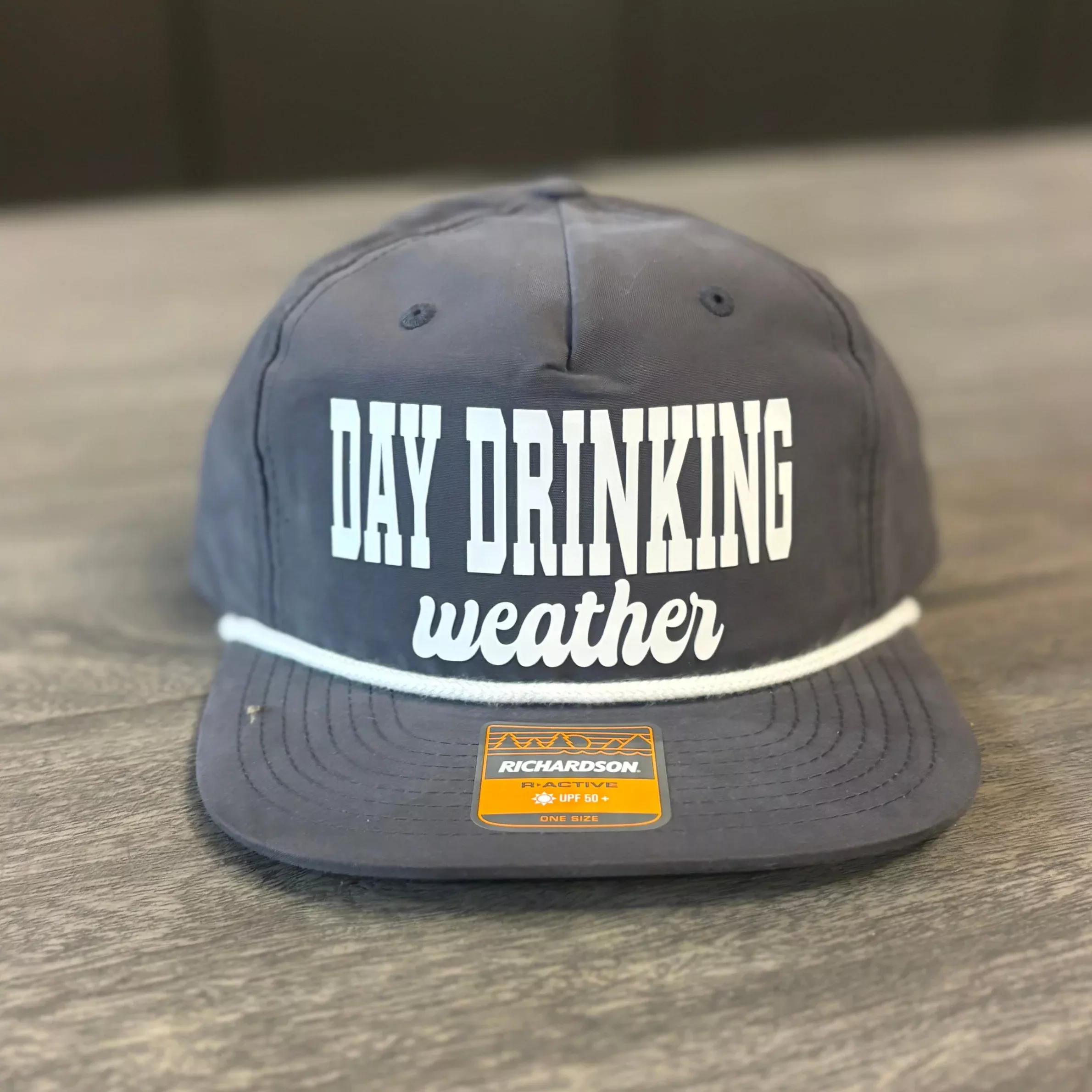 “Day Drinking Weather” Richardson Hat – Gray & White Trucker Cap
