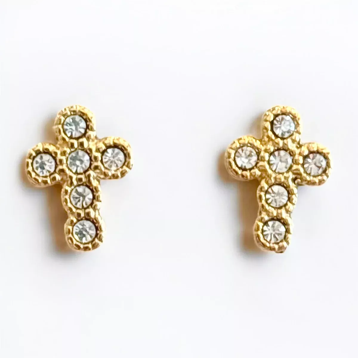 Diamond Cross Studs