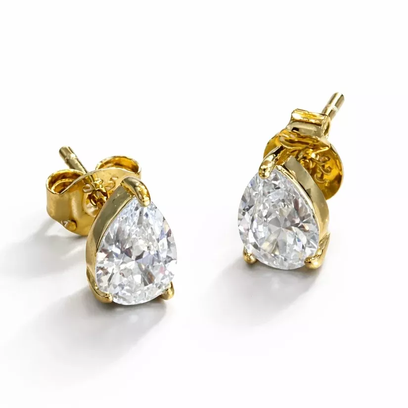 Diamond Pear Mini Studs