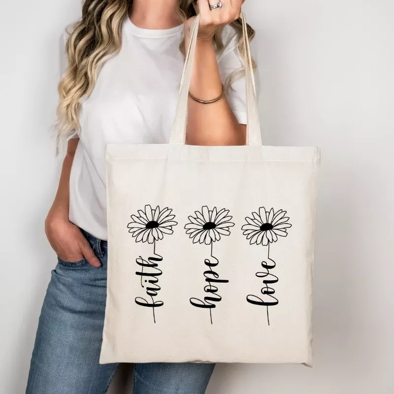 Faith Hope Love Religious Bible Verse Bag