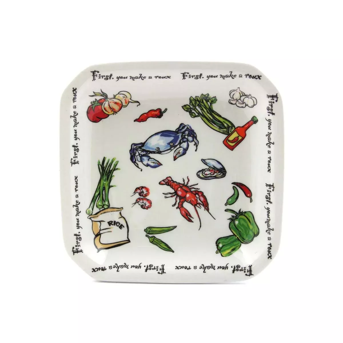 "First, You Make a Roux" Square Plate/bowl