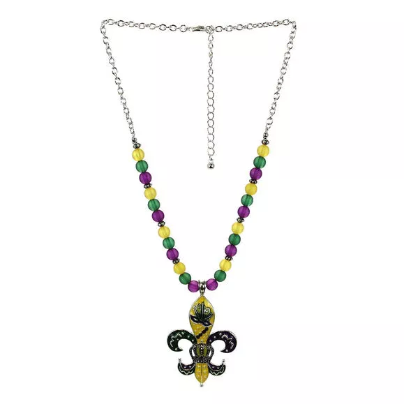 Fleur De Lis Mardi Gras Necklace