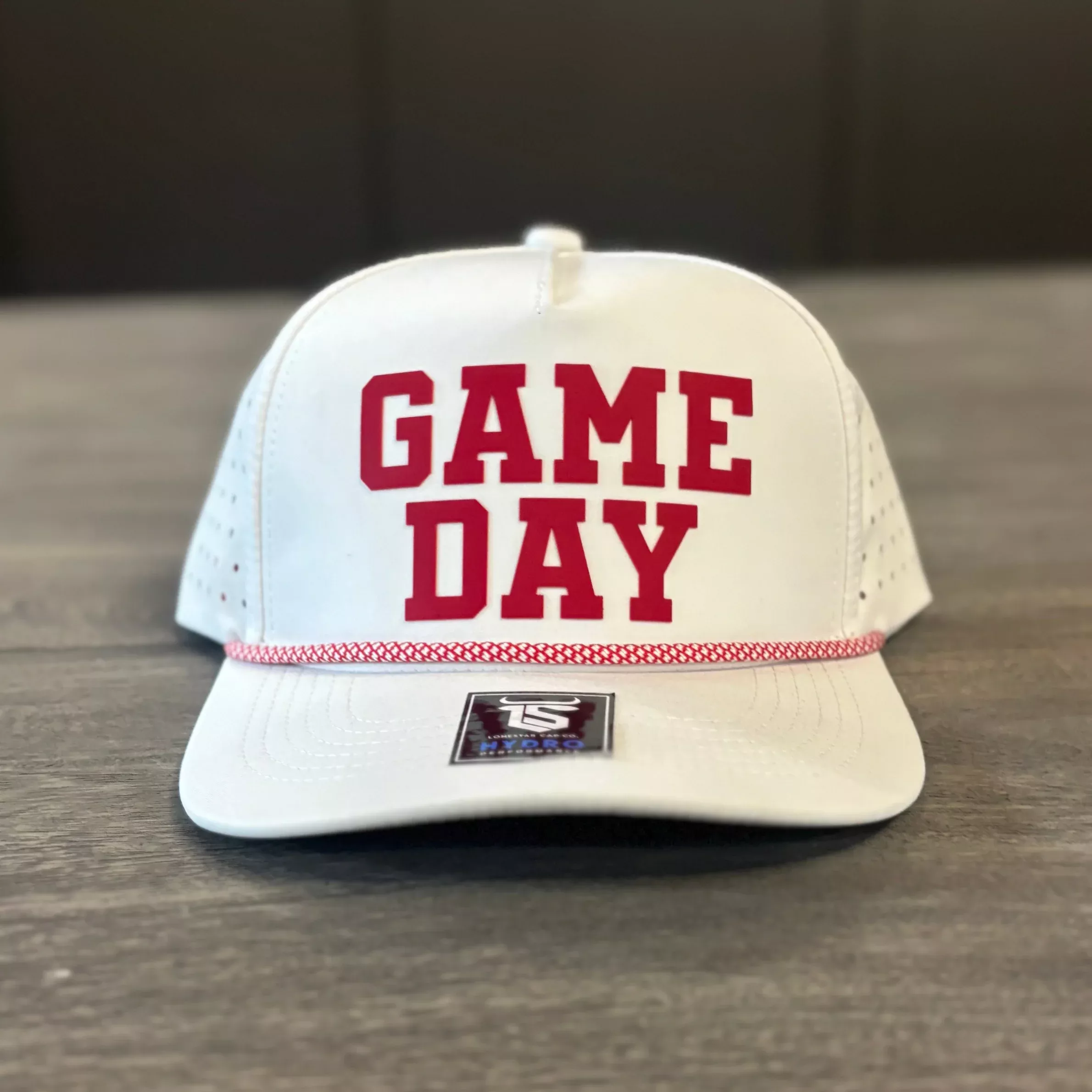 “Game Day” LoneStar Hydro Hat – Red & White Performance Cap