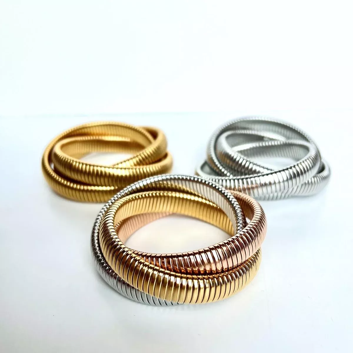 "Gilded Grace" Stack Metal Bracelets