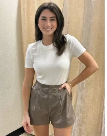 High-Waisted Faux Leather Shorts