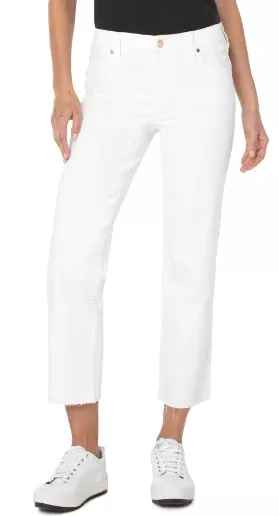 Liverpool Kennedy Crop Straight Cut Hem Bone
