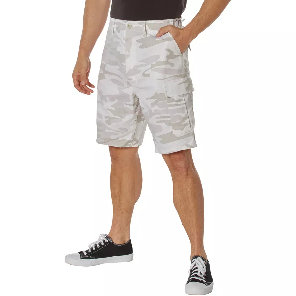 Men's White Camouflage BDU Shorts