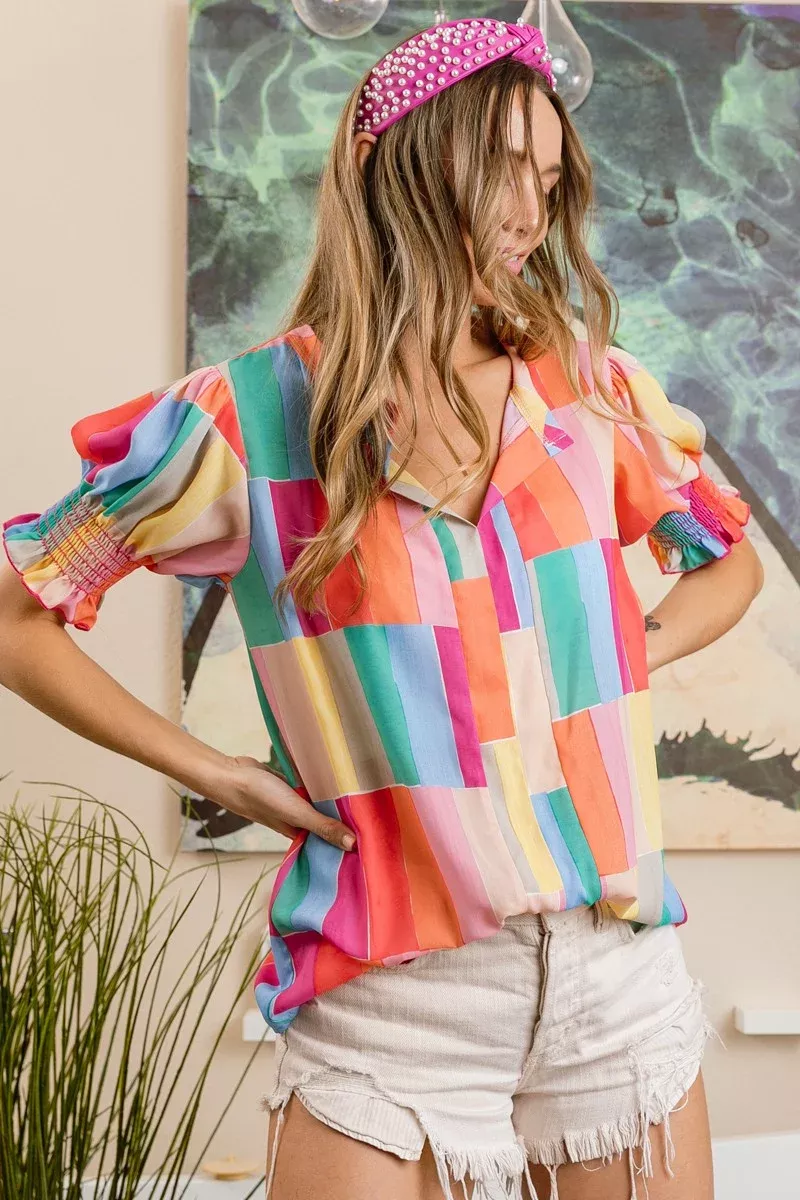Multi Printed Woven Top