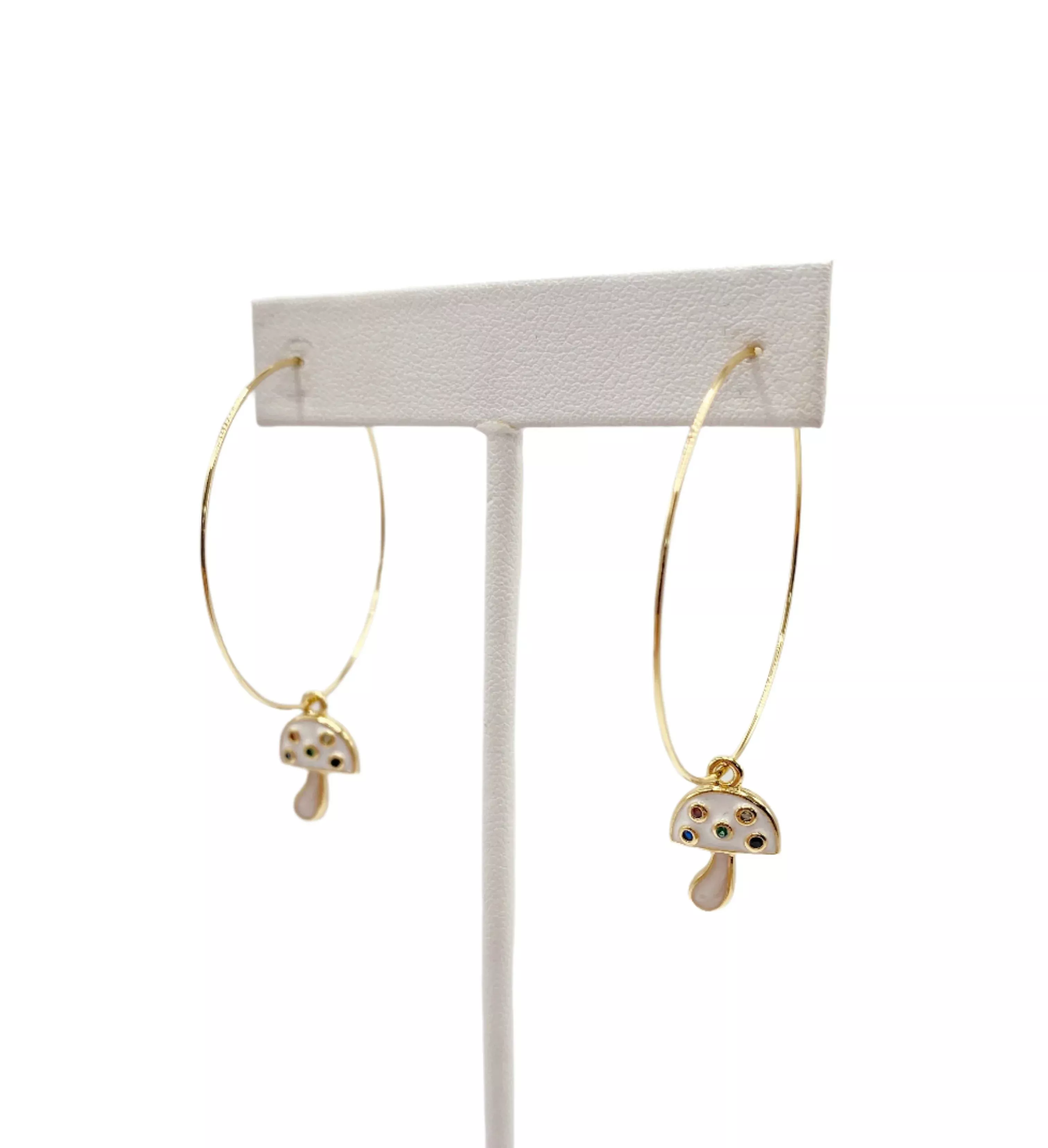Mushroom Hoop Earrings