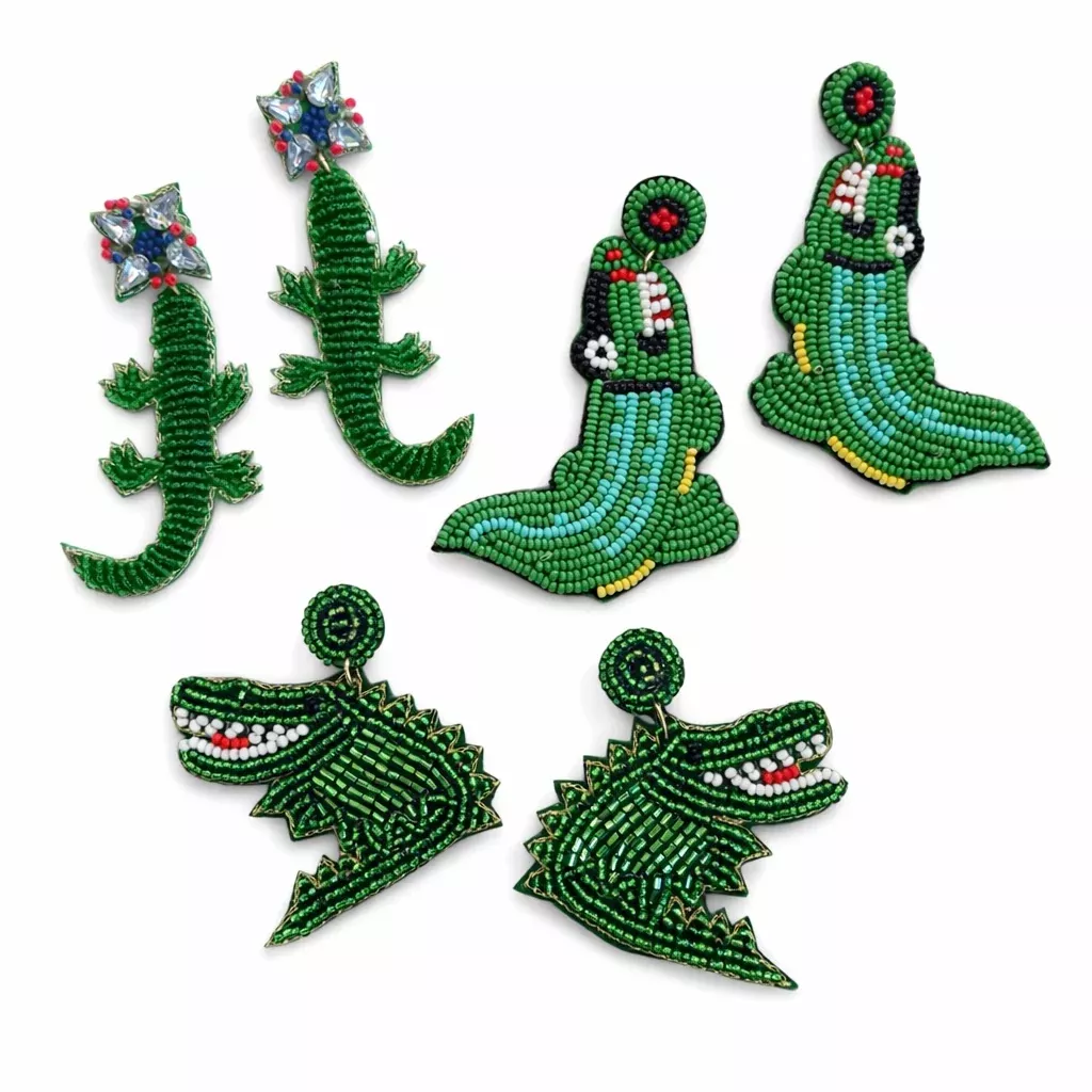 SALE~Beaded Alligator Earrings