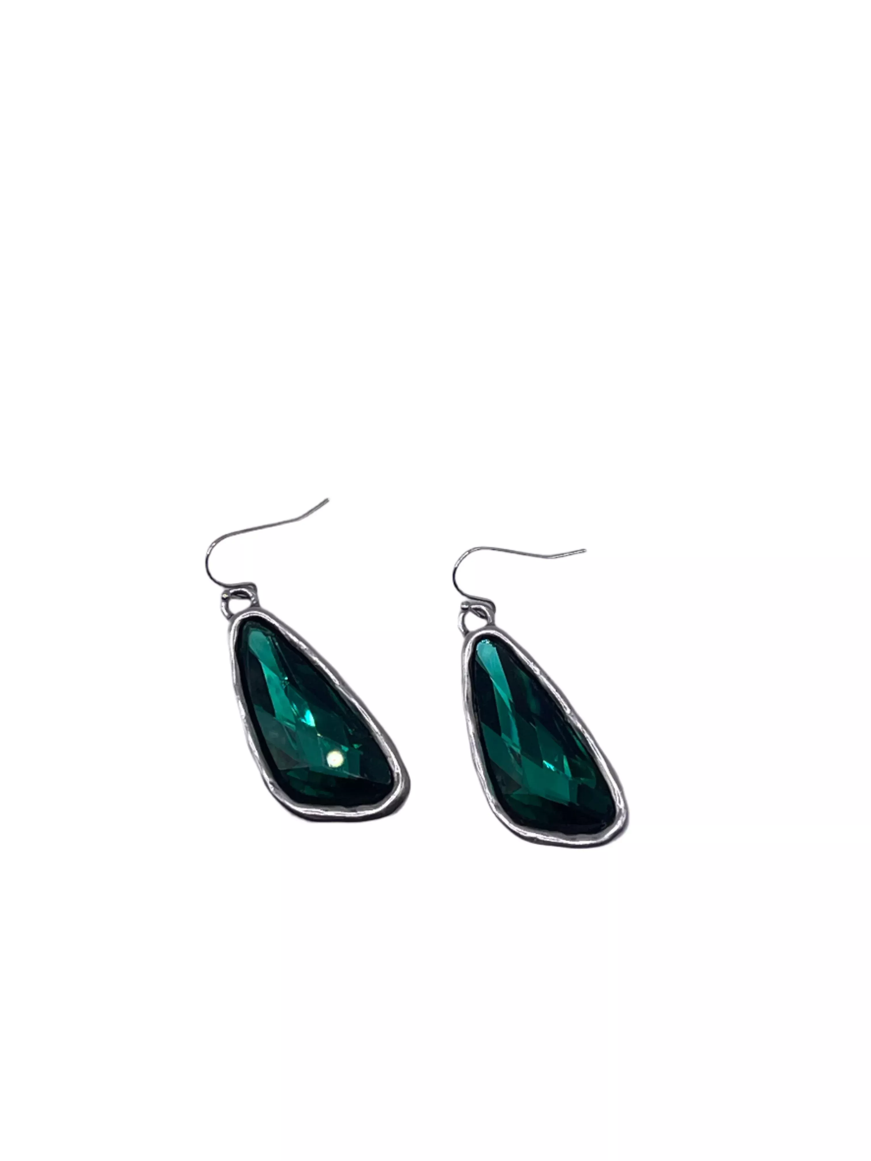 Silver Oblong Pendant Earrings