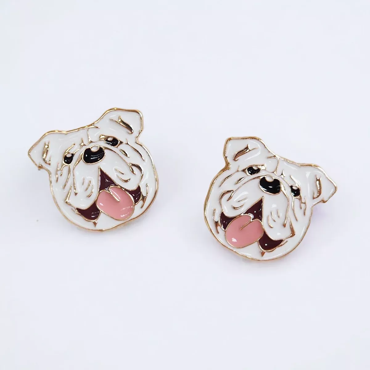 Small Bulldog Earring Studs