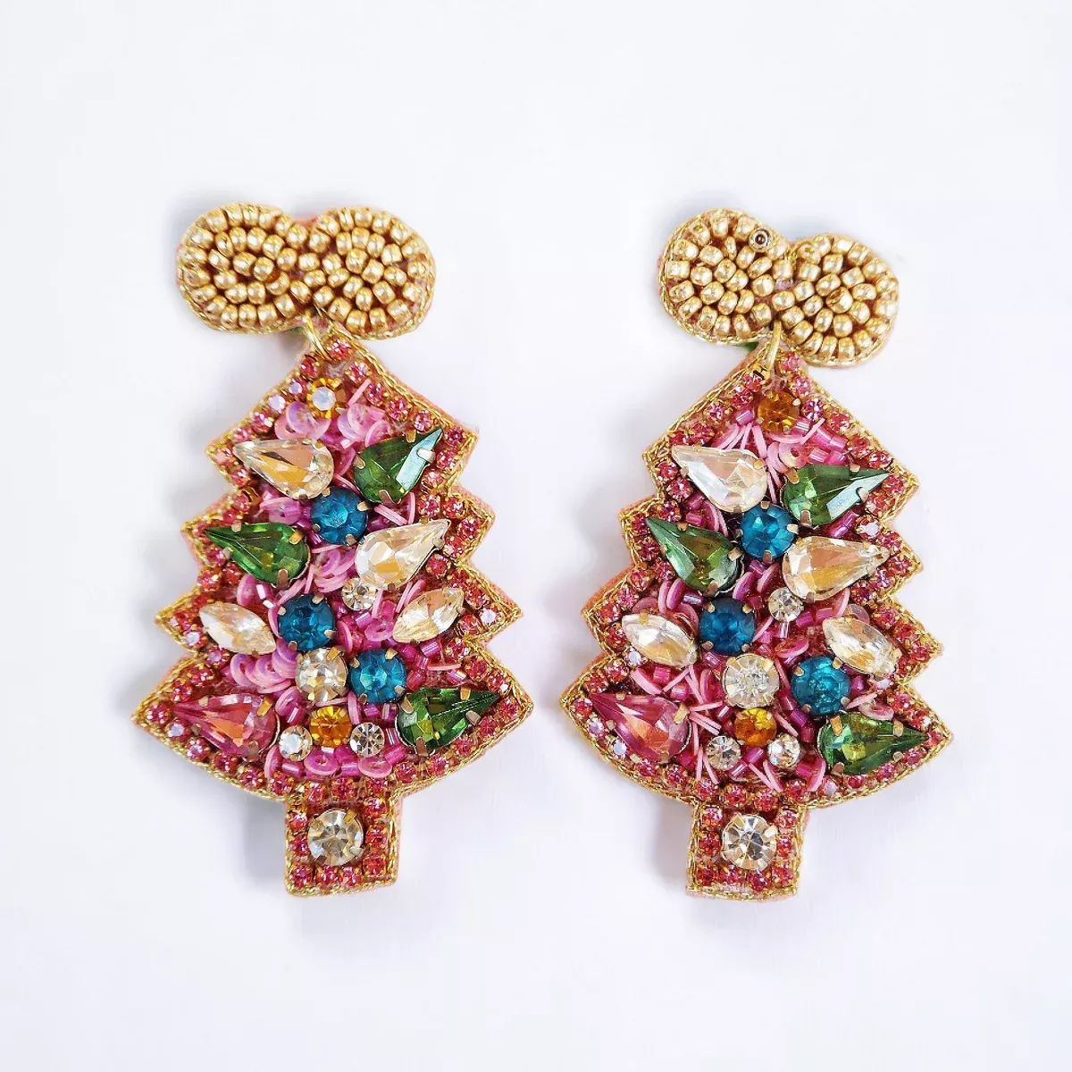 Sparkly Beaded Pink Christmas Trees~Clearance