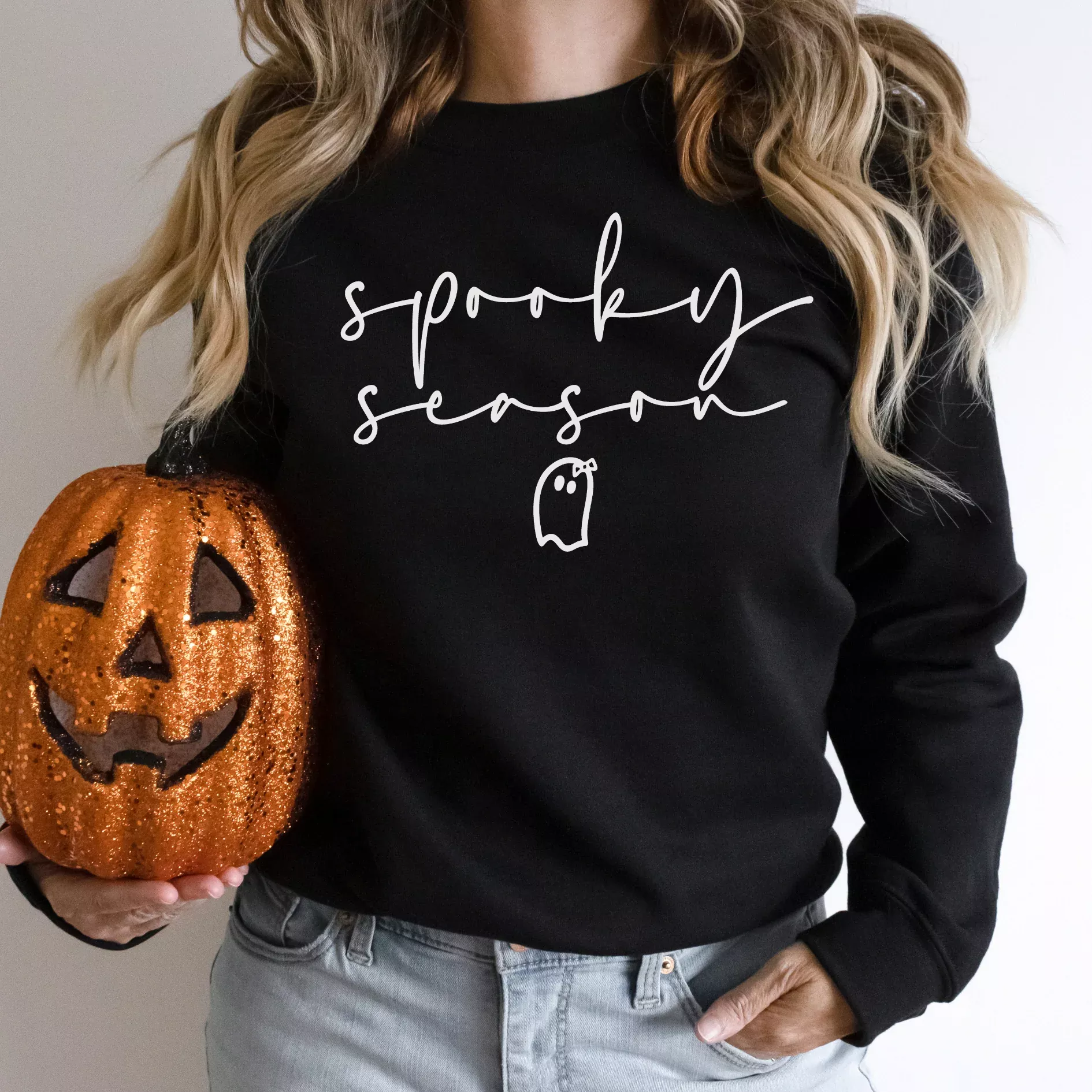 Spooky Season Halloween Fall Cozy Sweatshirt for Women