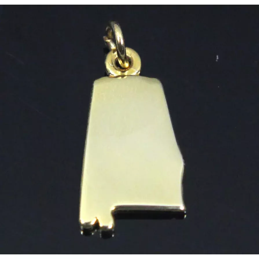 State of Alabama Charm Gold Plate