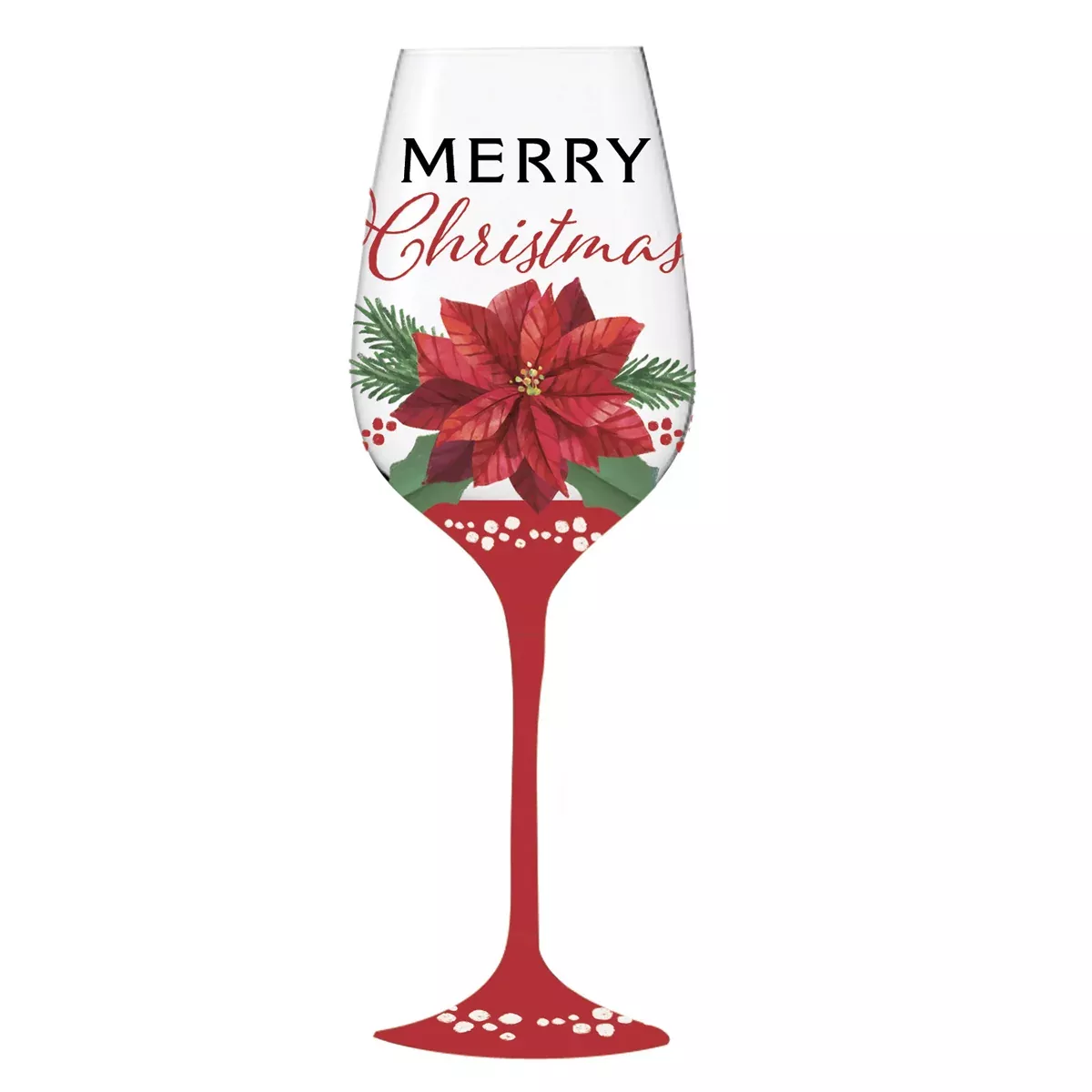 Stemmed Wine Glass, w/ Box, Joyful Noel