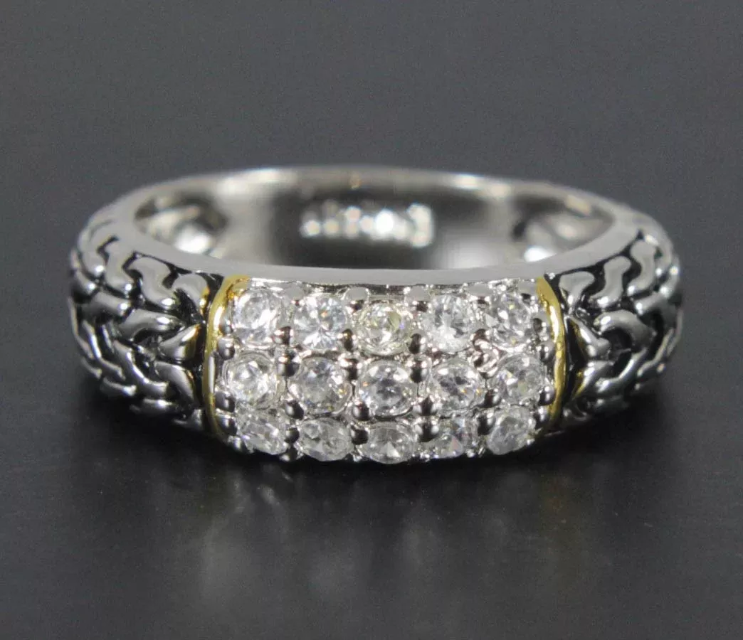 Sterling Silver Diamond Zirconia Size 9