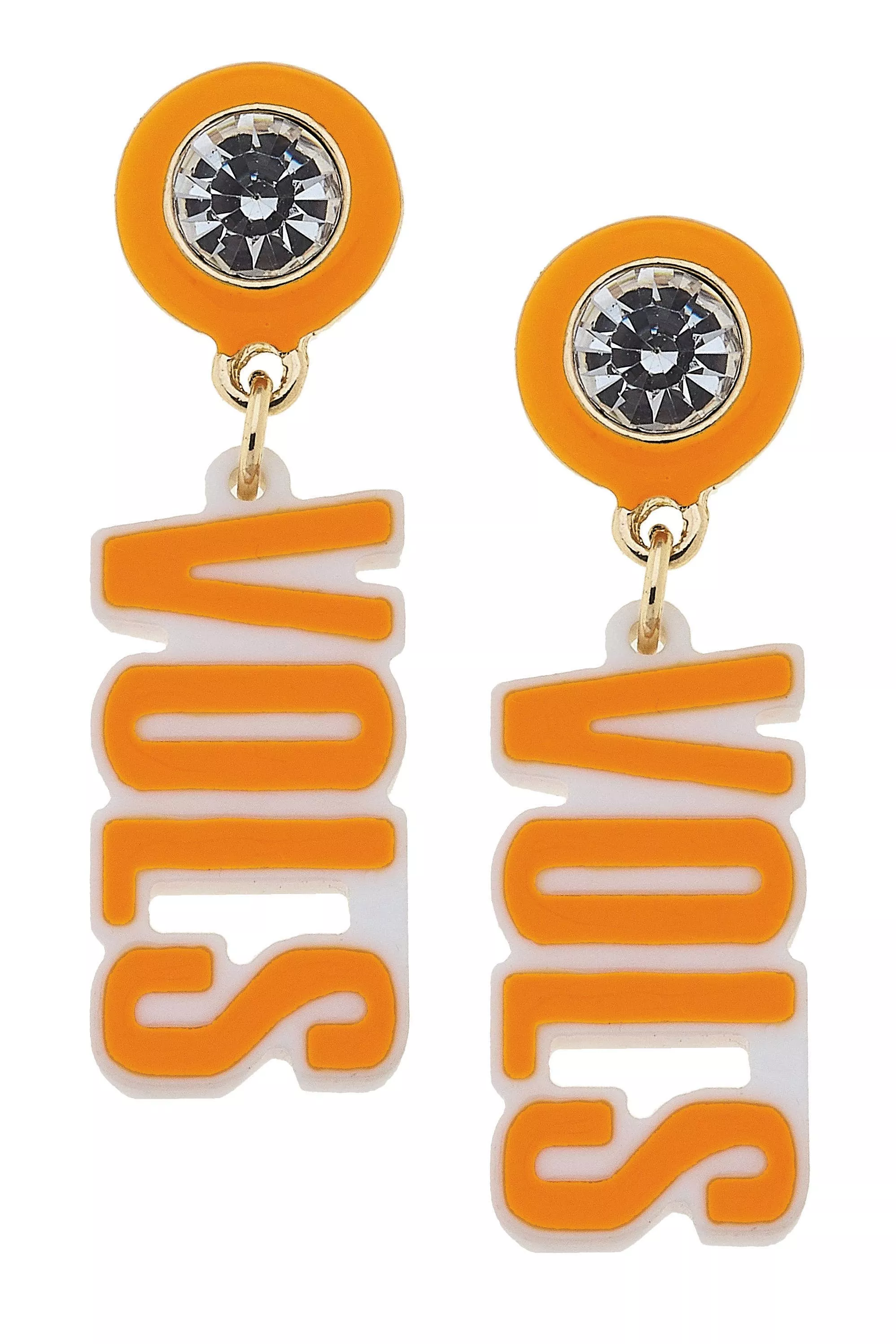 Tennessee Volunteers - Resin Block Letterin Orange Earrings