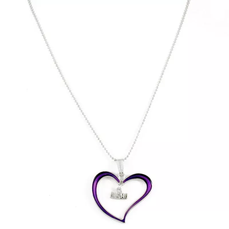 University of Louisiana State-LSU Tigers - Logo Heart Necklace