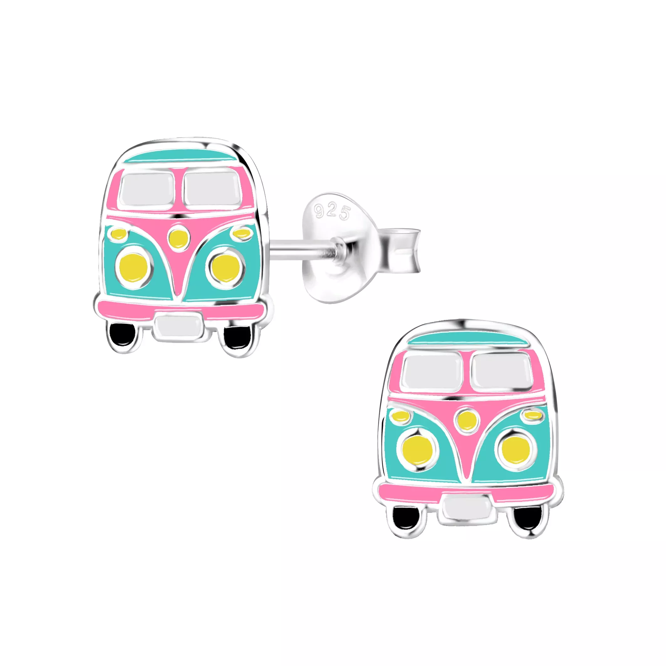 Van Earrings 925 Sterling Silver Hypoallergenic Earrings for Little Girls