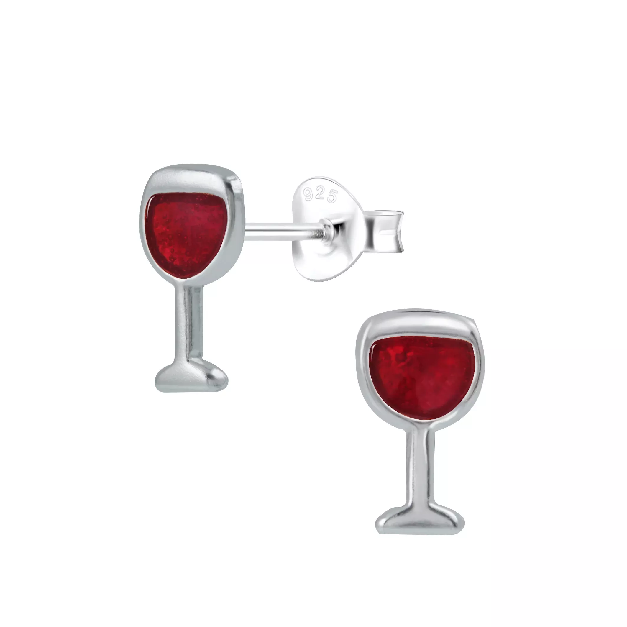 Wine Cup 925 Sterling Silver Hypoallergenic Earrings