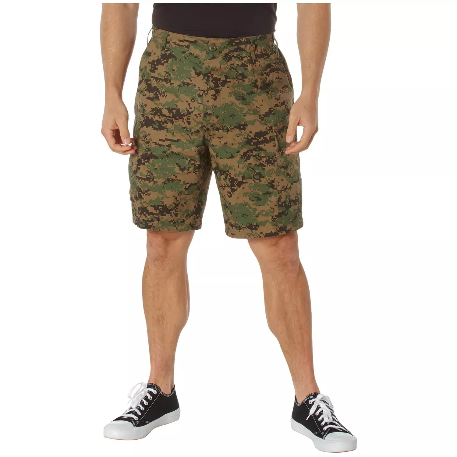 Woodland Digital Camo Military BDU Cargo Shorts