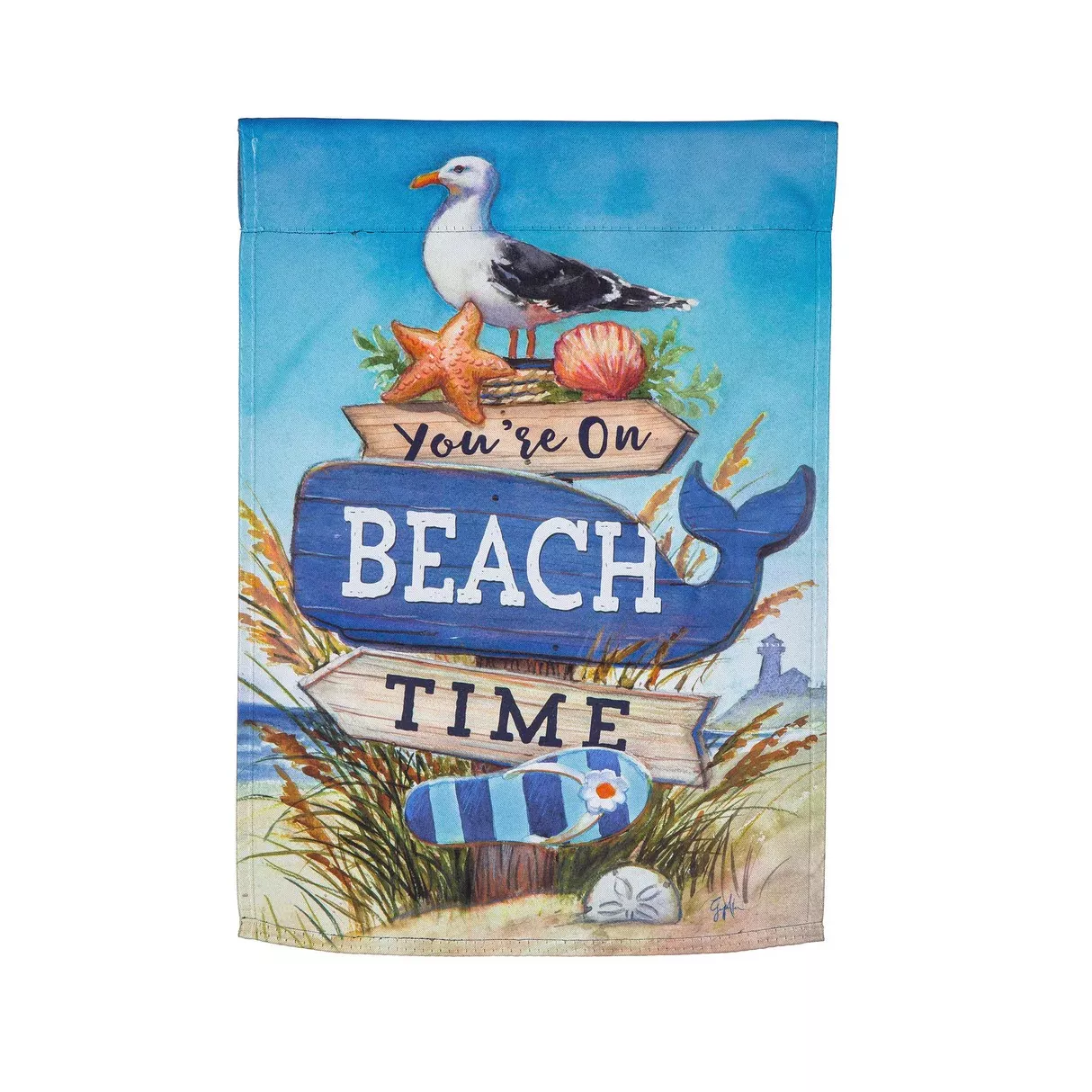 You’re on Beach Time Suede Garden Flag
