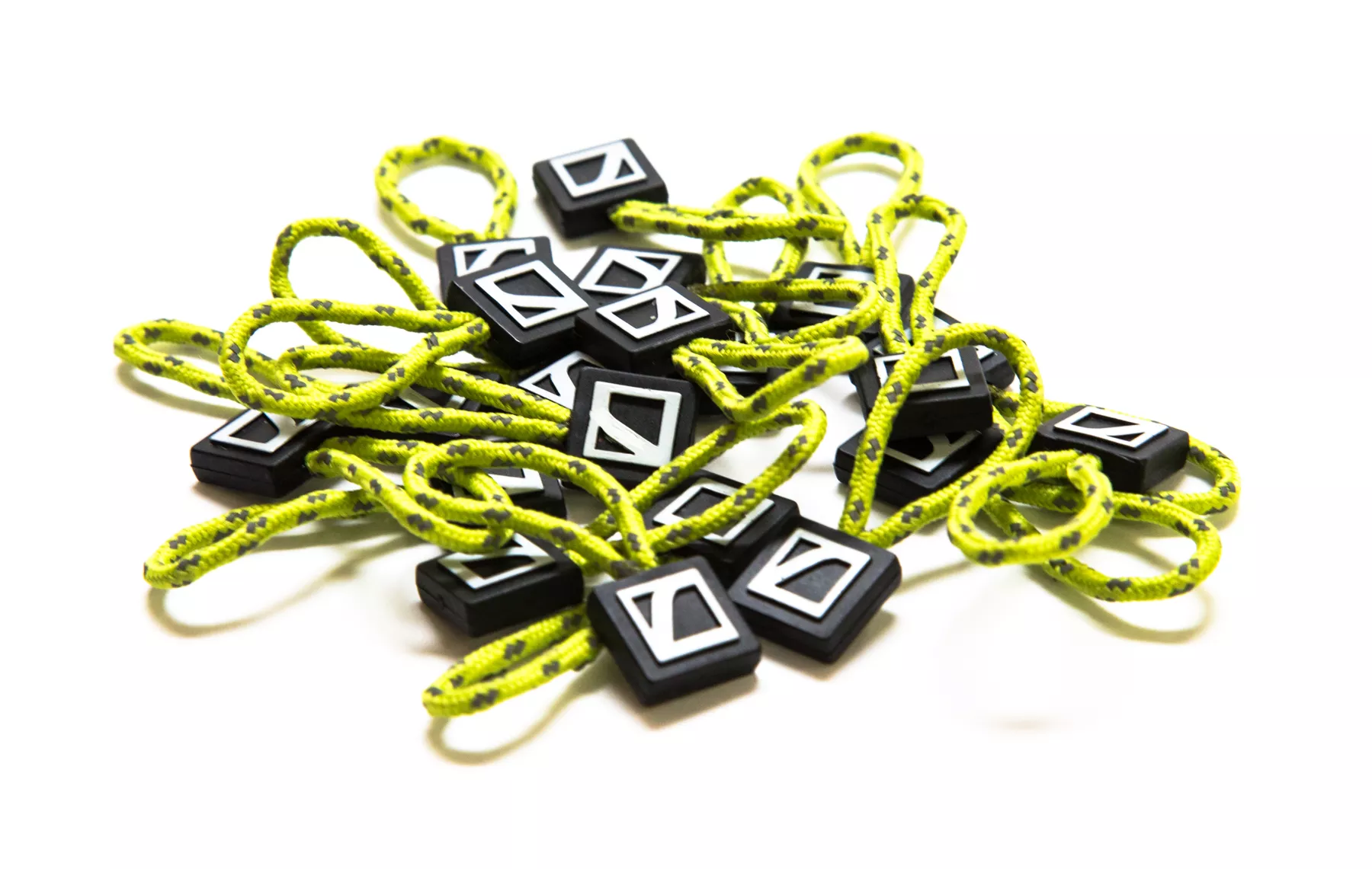 Zipper pulls - electric green