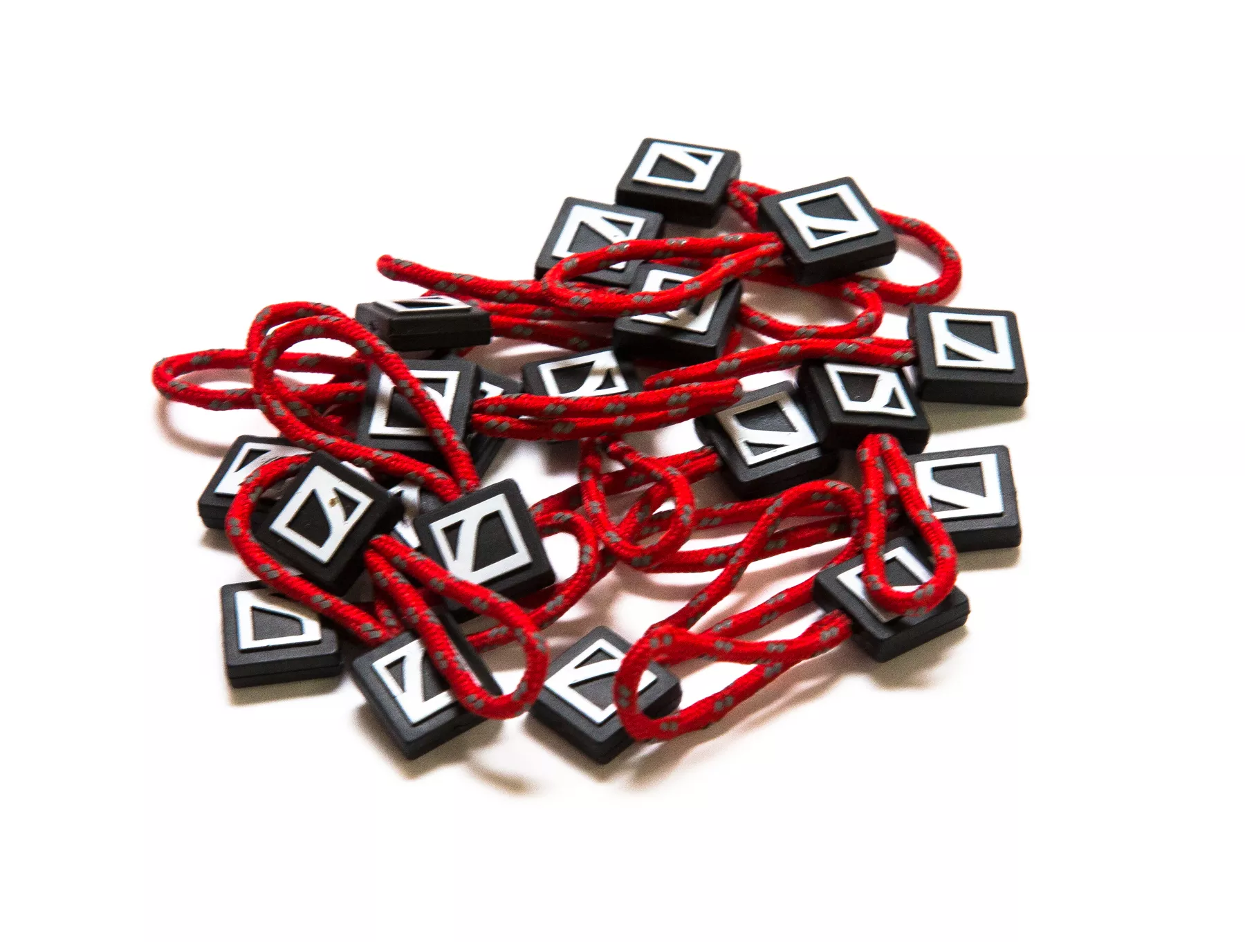 Zipper pulls - fire red