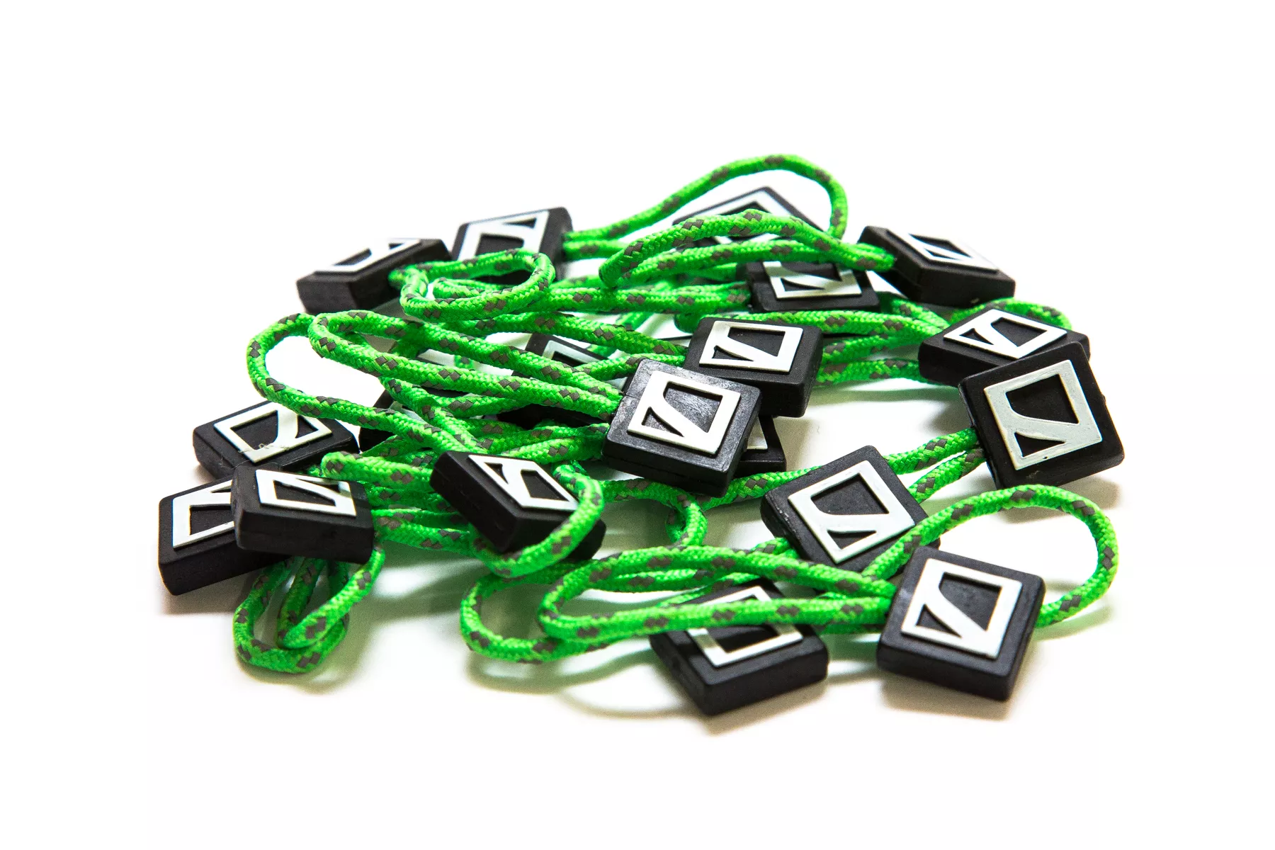 Zipper pulls - lime green